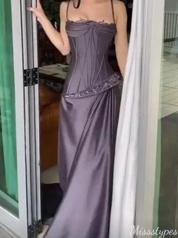 Formal Spaghetti Strap Straight Across Mermaid Long Prom Dress Ideas, Evening Party Dresses,ZX667