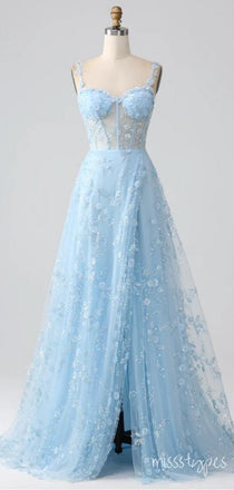 Vintage Blue Appliqued Sweetheart Floor-Length Fashion Prom Dresses,ZX171