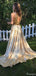 Formal Halter Open-back A-line Long Prom Dress Ideas, Evening Party Dresses,ZX669