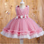 Unique Empire Flower Pink Tulle Princess Spaghetti Strap Little Flower Girl Dresses, ET58