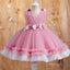 Unique Empire Flower Pink Tulle Princess Spaghetti Strap Little Flower Girl Dresses, ET58