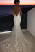 Long Trailing White Lace White Backless Sweetheart Mermaid Fashion Wedding Dresses,HS89