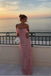 Women Pink Spaghetti Strap Sheath Lace Mermaid Long Prom Evening Dress,ZX311