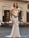 Women Appliqued White Elegant Round-Neck Floor-Length Mermaid Wedding Dresses HS28