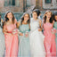 Simple Women Round-Neck Spaghetti Strap A-Line Long Bridesmaid Dresses Online, BL35