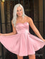 Simple Strapless A-Line Pink Mini New Arrival Homecoming Dresses,HM164