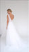 Classy Off-White Beading V-Neck Lace A-Line Floor-Length Wedding Dresses HS01