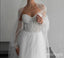 Elegant Lvory Sweetheart Off Shoulder A-Line With Trailing Tulle Wedding Dresses HS02