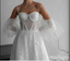 Elegant Lvory Sweetheart Off Shoulder A-Line With Trailing Tulle Wedding Dresses HS02