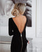 Sexy Women Full-Sleeve Black Zipper Backless Mermaid Prom Dresses ZX21