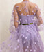 Elegant Flower Lilac Sweetheart Floor-Length Homecoming Dresses, HM01