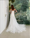 Sexy Flower Off-White Sweetheart Side Slit Long Wedding Dresses HS09