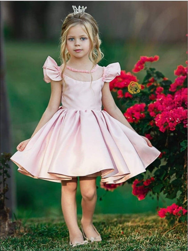 Little Fairy Baby Cute-Pink Tulle Mini Flower Girl Dresses, ET03