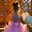 Simple Cute Tulle Dusty Pink Sleeveless Popular Little Flower Girl Dresses, ET16