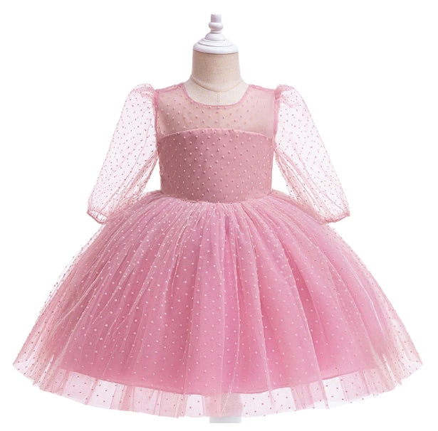 Princess Pink Flower Ball Gown Popular Long Little Flower Girl Dresses, ET27