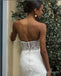 Sexy White Strapless Tulle Appliqued Mermaid Floor-Length Elegant Wedding Dresses HS19