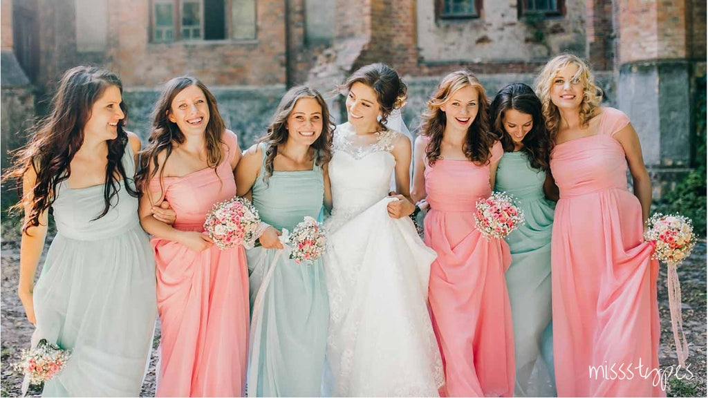 Simple Women Round-Neck Spaghetti Strap A-Line Long Bridesmaid Dresses Online, BL35