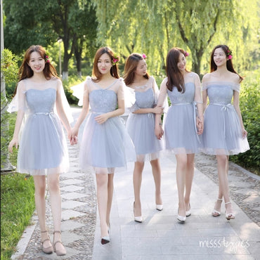 New Chinese Style Blue Sweet Mini A-Line Bridesmaid Dresses Online, BL39