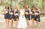 Sexy Black Mismatched Soft Knee-Length Bridesmaid Dresses Online, BL36