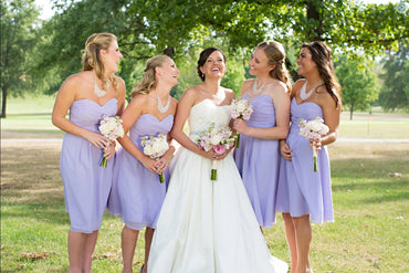 Spaghetti Strap Purple Sweetheart Soft Simple Pleat Tea-Length Bridesmaid Dresses Online, BL42