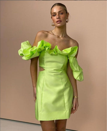 Mint-Green Off Shoulder Simple Bodycon Mini Homecoming Dresses, HM28