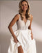 Elegant Lace Women Spaghetti Strap V-Neck Backless Side Slit Mermaid Wedding Dresses HS37