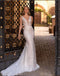 Beautiful White Appliqued Mermaid V-Neck  Backless Floor-Length Elegant Wedding Dresses HS22