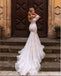 Princess White Off Shoulder Sweetheart Appliqued Bodycon Mermaid Wedding Dresses HS33