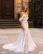 Princess White Off Shoulder Sweetheart Appliqued Bodycon Mermaid Wedding Dresses HS33