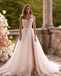 Sexy White Side Slit Appliqued Mermaid V-Neck Floor-Length Elegant Wedding Dresses HS20