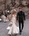 Charming Bodycon White Spaghetti Strap V-Neck Mermaid Wedding Dresses HS38