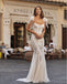 Women Appliqued White Elegant Round-Neck Floor-Length Mermaid Wedding Dresses HS28