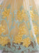 Beautiful Yellow Sleeveless Appliqued Bow A-Line Tulle Empire Popular Little Flower Girl Dresses, ET38