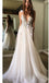 Sexy Women V-Neck Spaghetti Strap Flower Long Tulle Wedding Dresses HS47