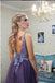 Gorgeous Purple V-Neck Spaghetti Strap Tulle A-Line Prom Dresses,ZX90