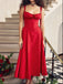 Simple Red Pleat Spaghetti Strap Highwaisted Long Fashion Prom Dresses,ZX103