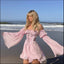 Elegant Pink Unique Off Shoulder A-Line Mini Homecoming Dresses, HM53