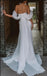 White Women Unique Off Shoulder Sweetheart Backless Long A-Line Wedding Dresses HS62