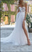 Sexy One Shoulder Appliqued Sweetheart Side Slit A-Line Wedding Dresses HS59