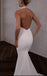 Simple White Halter Backless Mermaid Long Fashion Wedding Dresses,HS70