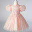 Women Pink Beaded Sparkly Appliqued A-Line Little Flower Girl Dresses, ET42