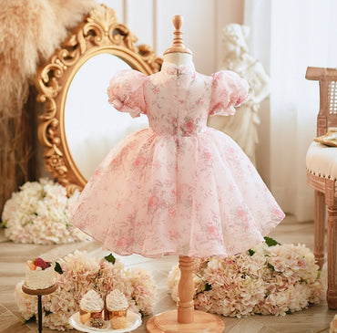 Princess Pink Cute Appliqued A-Line Little Flower Girl Dresses, ET43
