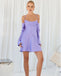 Simple Purple Modern Spaghetti Strap Cowl Mini Homecoming Dresses, HM68