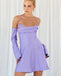 Simple Purple Modern Spaghetti Strap Cowl Mini Homecoming Dresses, HM68