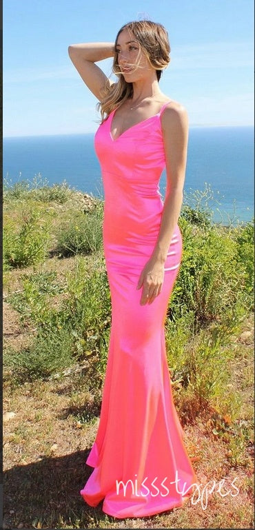 Hot Pink Sexy Women Soft Floor-Length Fashion Prom Dresses,ZX136