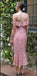 Ruffle Elegant Pink Side Slit Floor-Length Popular Prom Dresses,ZX129