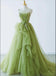 Cozy Grass-Green Spaghetti Strap A-Line Fashion Prom Dresses,ZX157