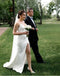 Simple Side Slit White Soft Sweetheart Popular Long Fashion Wedding Dresses,HS97