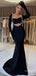 Sexy Black Beaded Full Sleeve Mermaid Long Prom Evening Dress,ZX343