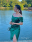 Emerald Off Shoulder Herringbone Side Slit New Arrival Homecoming Dresses,HM185